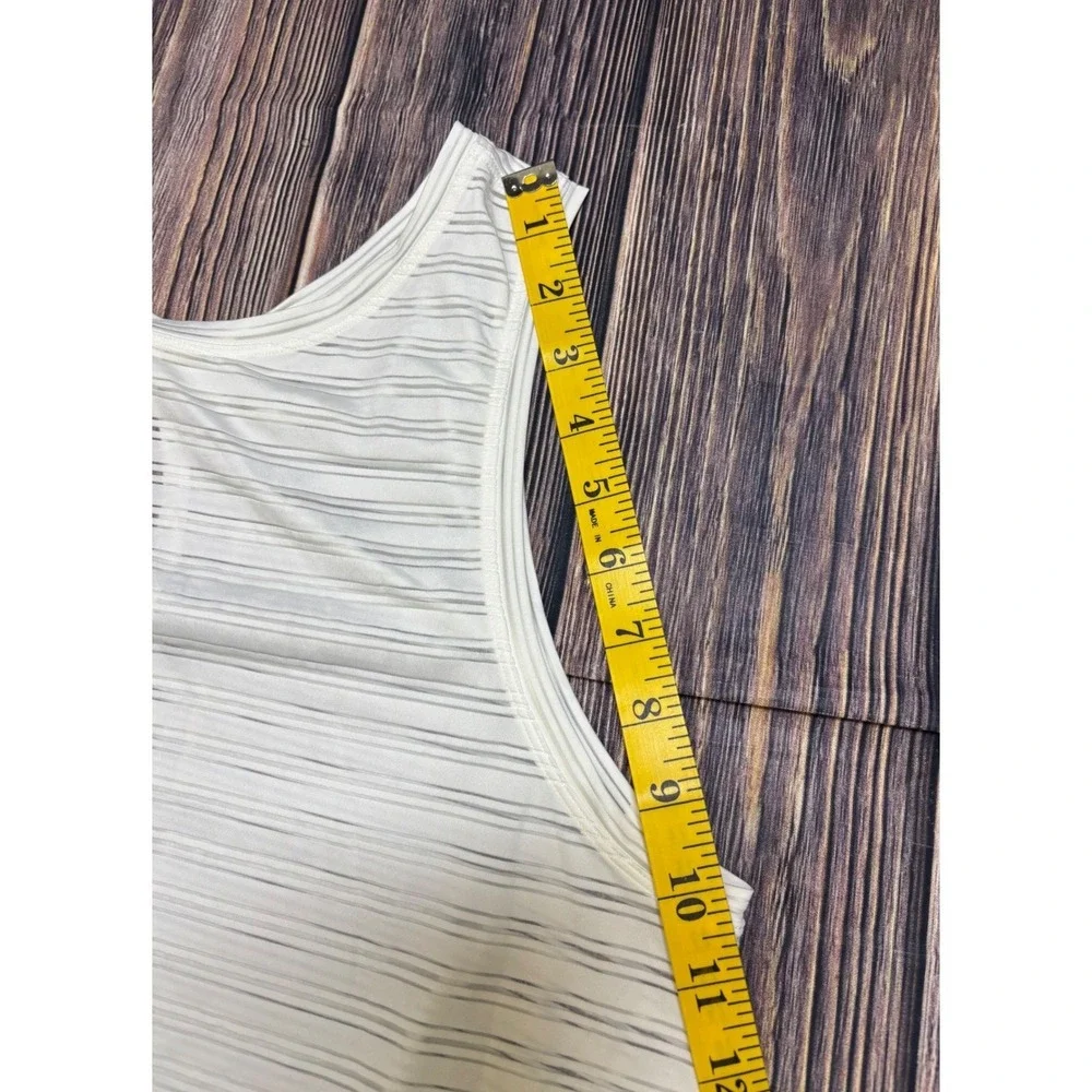 Lululemon Meet Halfway Tank Top Womens Striped White Size 8 Open Back Tie Back